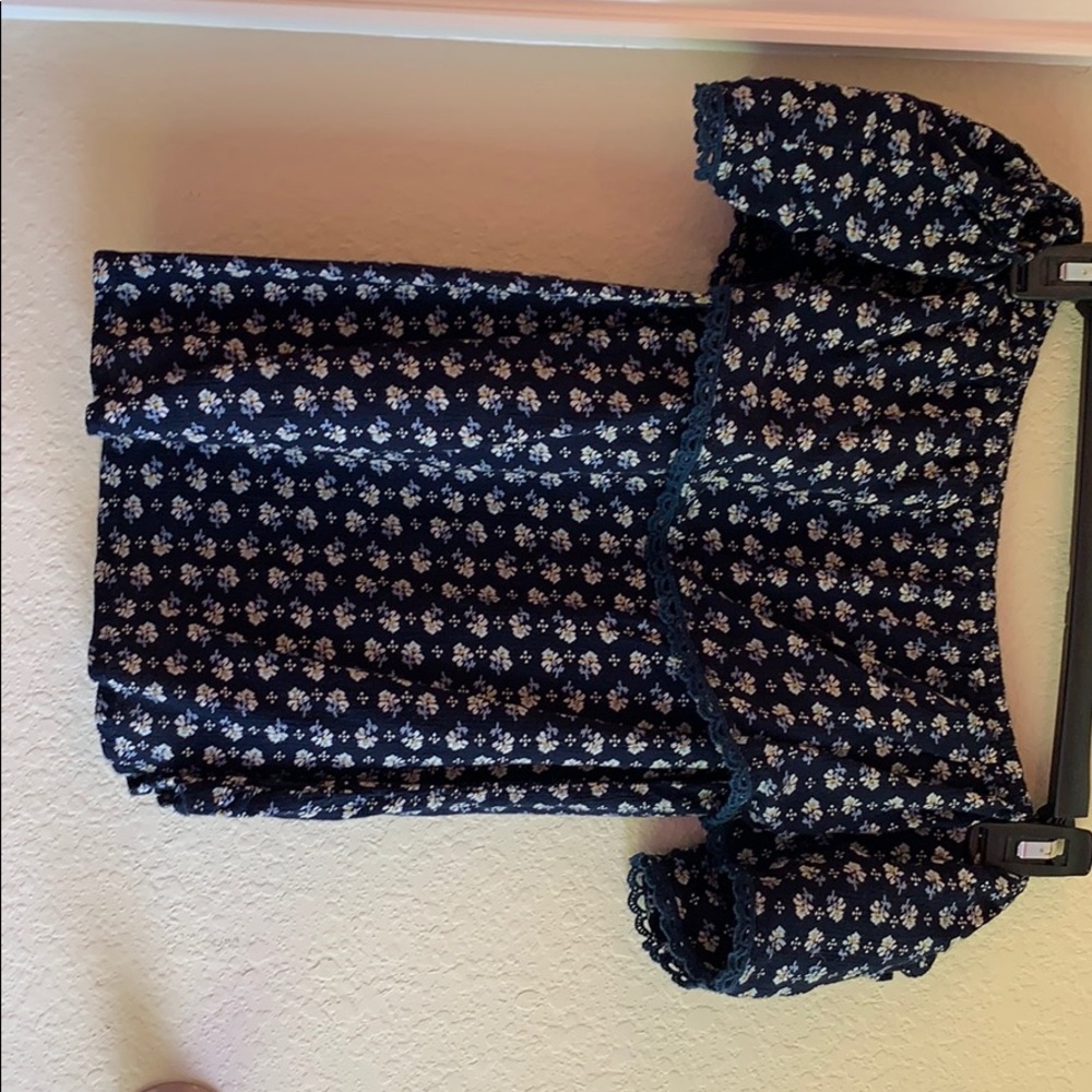 Off shoulder flower top